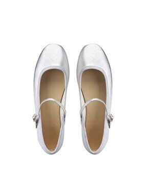 Women's Mary Jane Ballet Flats Round Toe Buckle Microfiber Leather Shoes